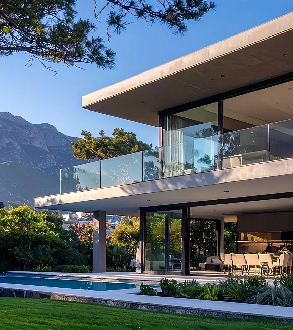 Modern luxury home with pool showcasing DeHoof's vision