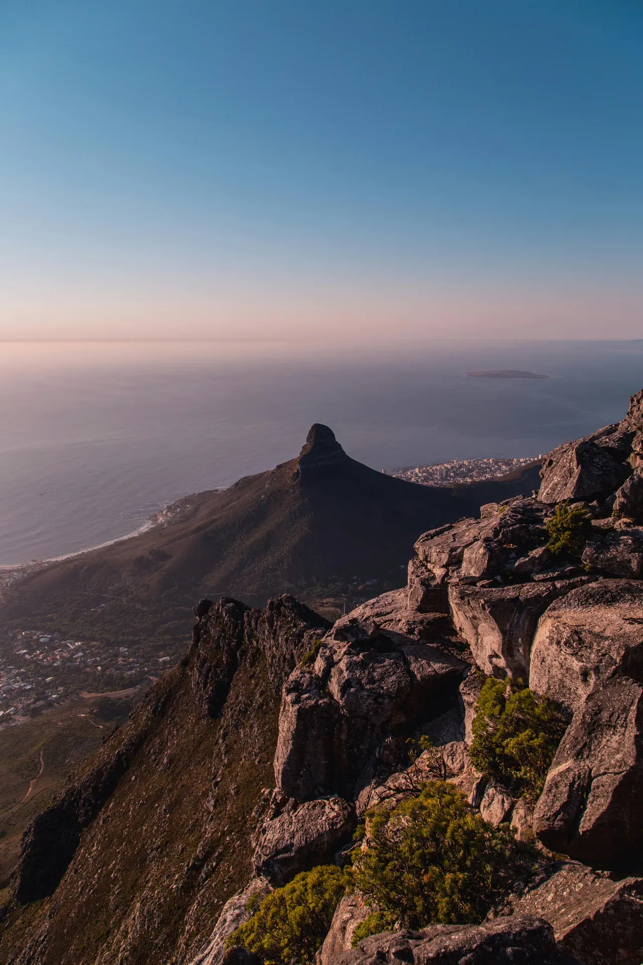 Table Mountain aerial view - iconic Cape Town landmark and New7Wonder